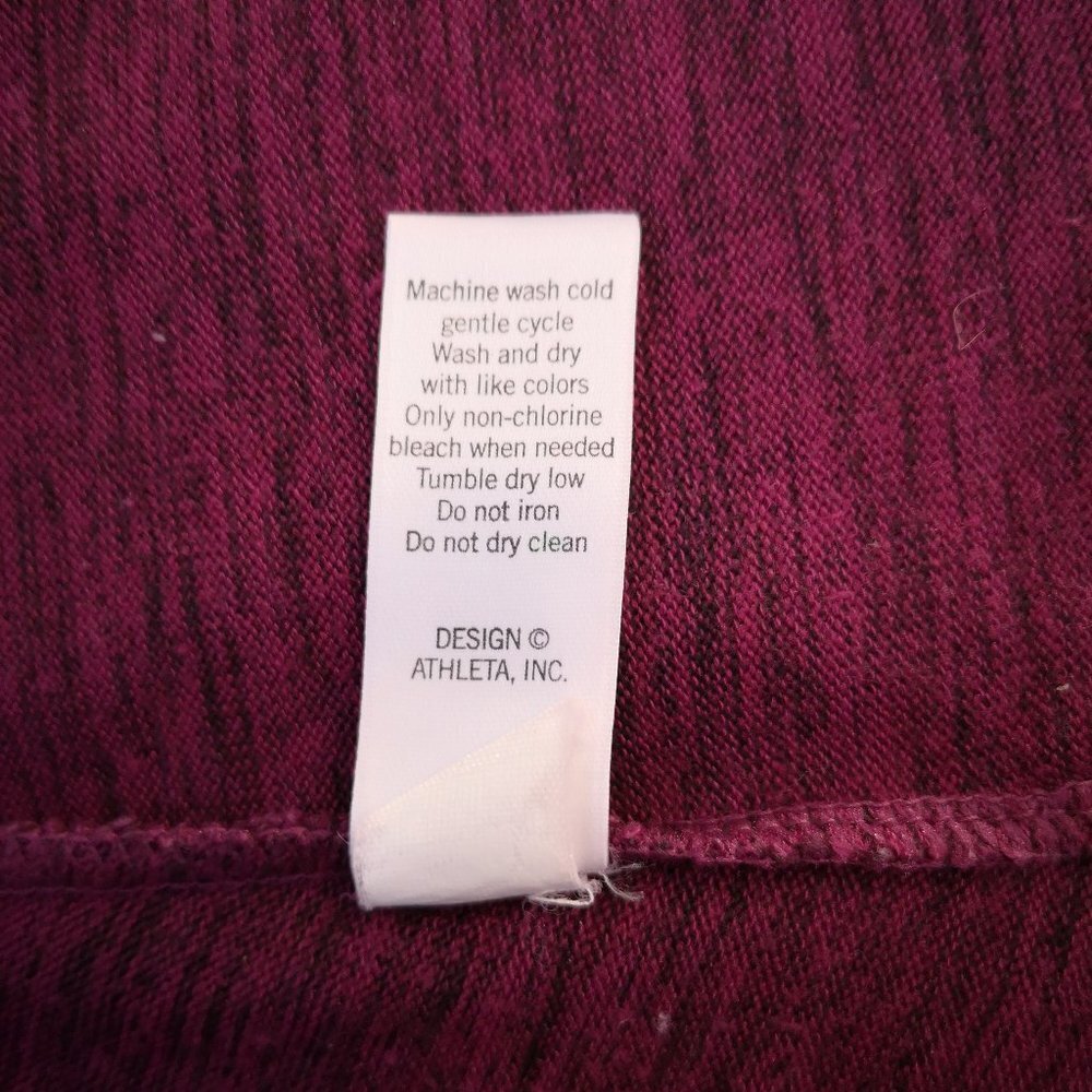 Athleta Ladies Size Large Purple with Black 3/4 Length Sleeve Open Cardigan - Picture 7 of 9